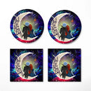 Jack And Sally Nightmare Before Christmas Love You To The Moon Galaxy Ceramic Drink Coasters