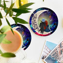 Jack And Sally Nightmare Before Christmas Love You To The Moon Galaxy Ceramic Drink Coasters