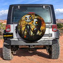 Jack Sally Nightmare Stained Glass Sun Catcher Car Spare Tire Cover