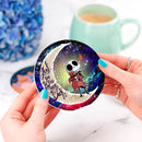 Jack Skellington Nightmare Before Christmas Love You To The Moon Galaxy Ceramic Drink Coasters