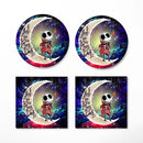 Jack Skellington Nightmare Before Christmas Love You To The Moon Galaxy Ceramic Drink Coasters