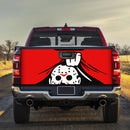 Jason Voorhees From The Friday The 13th Horror Movie Hide Red Truck Tailgate Decal Sticker