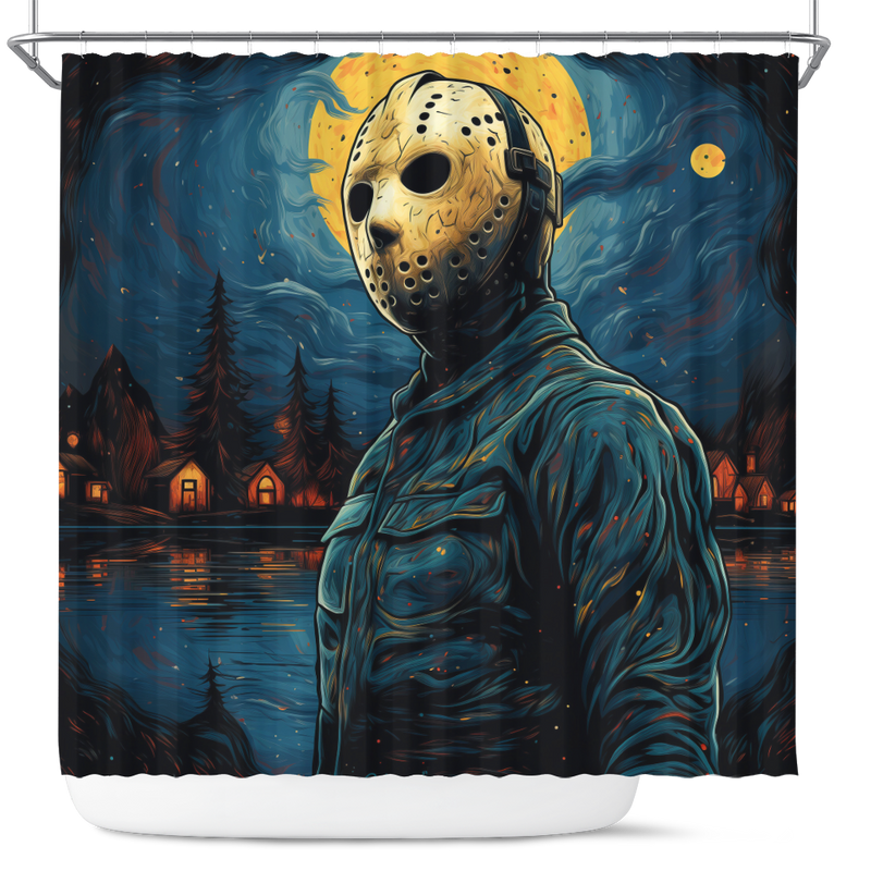 Jason Voorhees Horror Movies Starry Night Shower Curtain