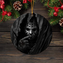 Jason Voorhees Peeking Curtain Mica Circle Ornament