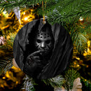 Jason Voorhees Peeking Curtain Mica Circle Ornament