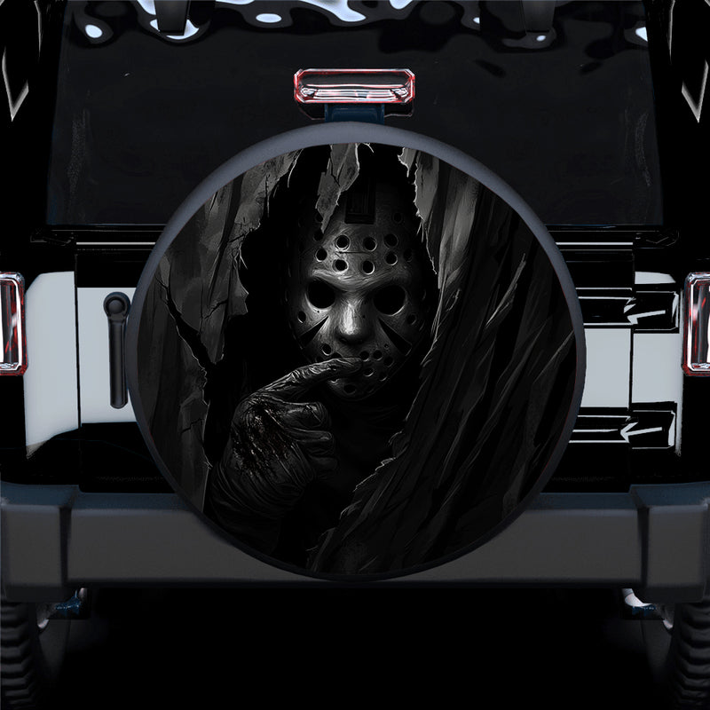 Jason Voorhees Peeking Curtain Car Spare Tire Cover