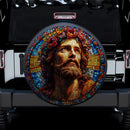 Jesus Stained Glass Car Spare Tire Cover