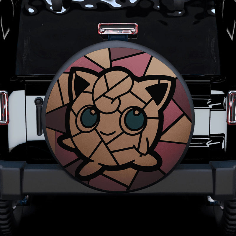 Jigglypuff Stained Glass Pokemon Car Spare Tire Covers Gift For Campers