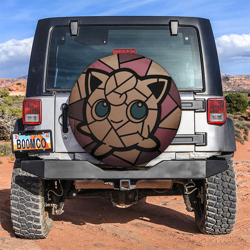 Jigglypuff Stained Glass Pokemon Car Spare Tire Covers Gift For Campers