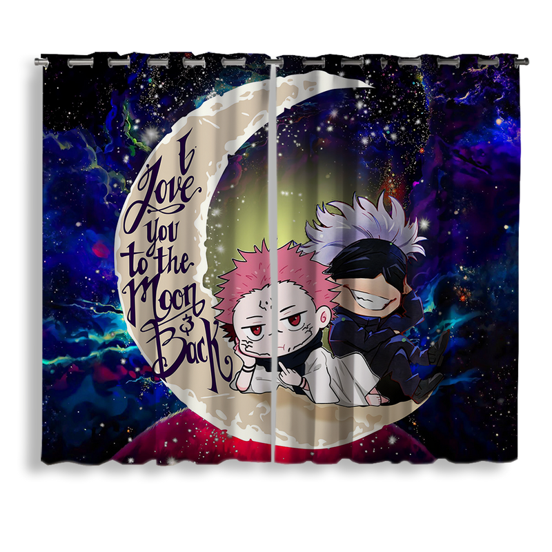 Jujutsu Kaisen Gojo Sakuna Chibi Anime Love You To The Moon Galaxy Window Curtain