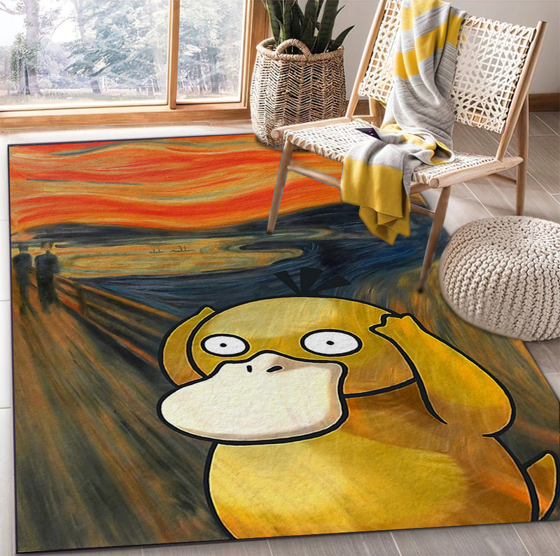 Pokemon Psyduck Painting Carpet Rug Home Room Decor