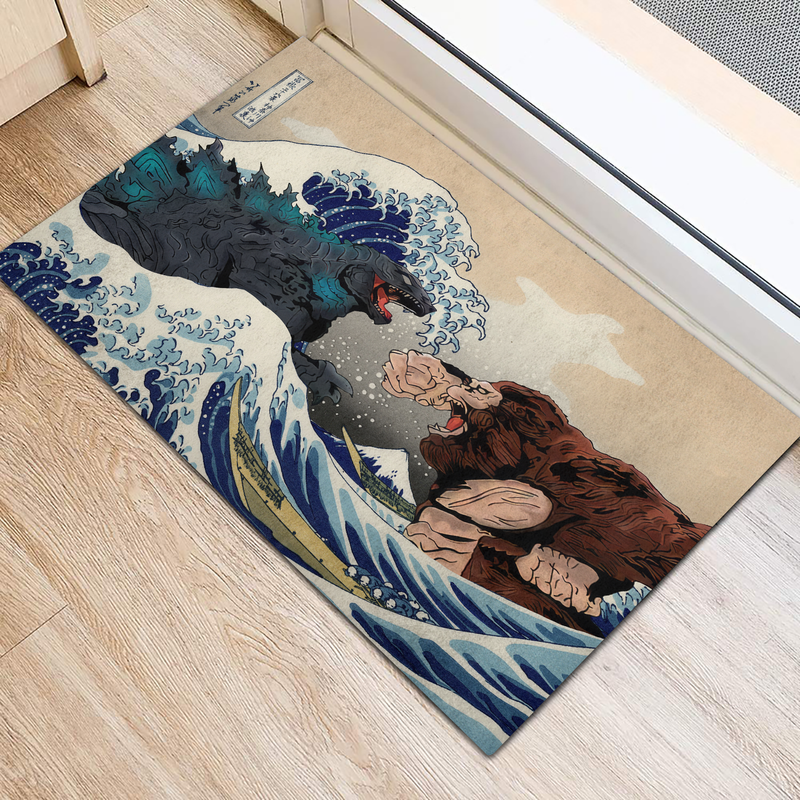 Kong Vs God Japan Style The Great Wave Japan Doormat Home Decor