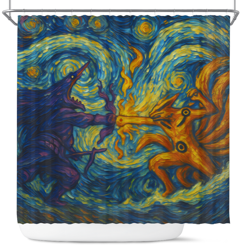 Kurama Vs Susano Starry Night Shower Curtain