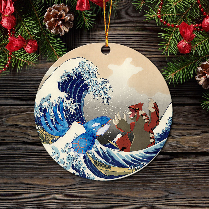 Kyogre Vs Groudon The Great Wave Mica Ornament Perfect Gift For Holiday