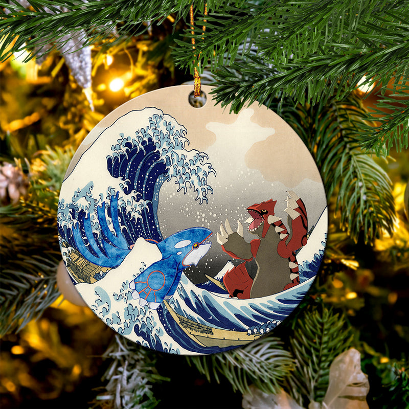 Kyogre Vs Groudon The Great Wave Mica Ornament Perfect Gift For Holiday