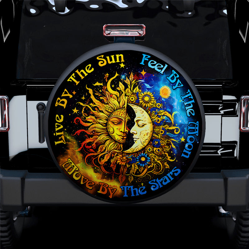 Live By The Sun Feel By The Moon Car Spare Tire Cover
