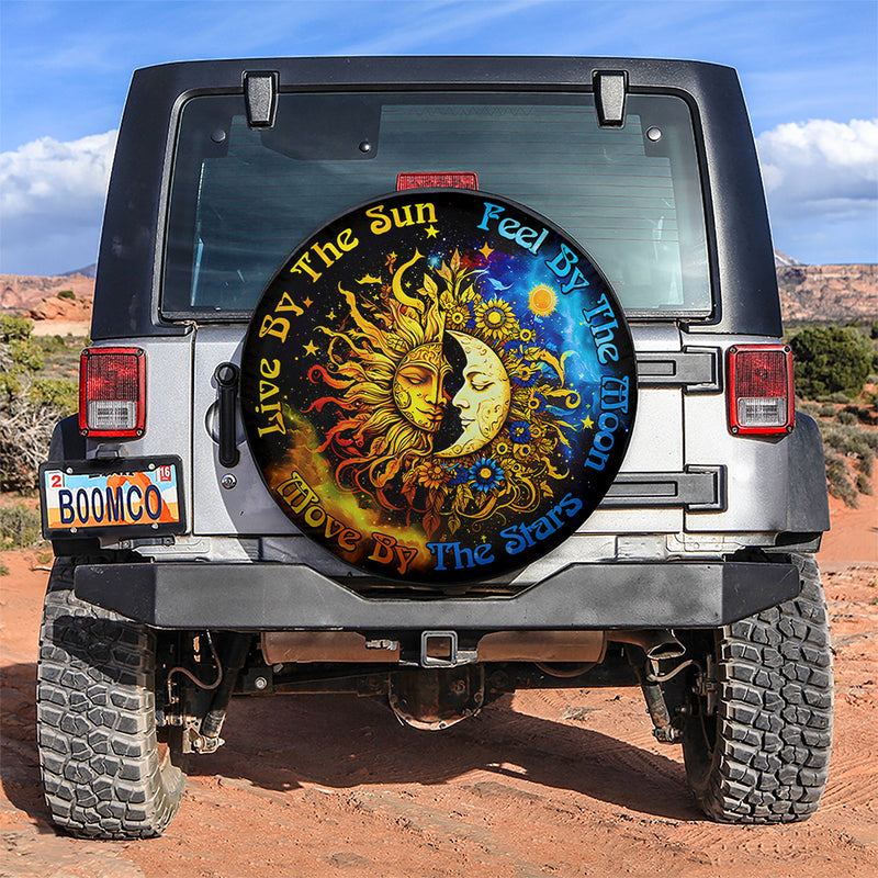 Live By The Sun Feel By The Moon Car Spare Tire Cover