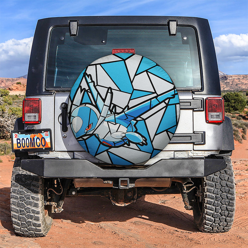 Latios Pokemon Stained Glass Car Spare Tire Covers Gift For Campers