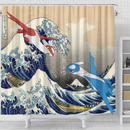 Latios vs Latias Great Wave Shower Curtain