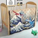 Latios vs Latias The Great Wave Quilt Blanket