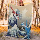 Latios vs Latias The Great Wave Premium Blanket