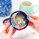 Legend Of Zelda Couple Chibi Couple Love Love You To The Moon Galaxy Ceramic Drink Coasters