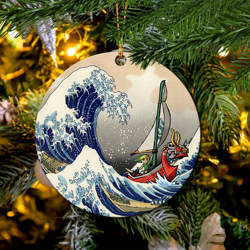 Legend Of Zelda The Great Wave Mica Ornament Perfect Gift For Holiday