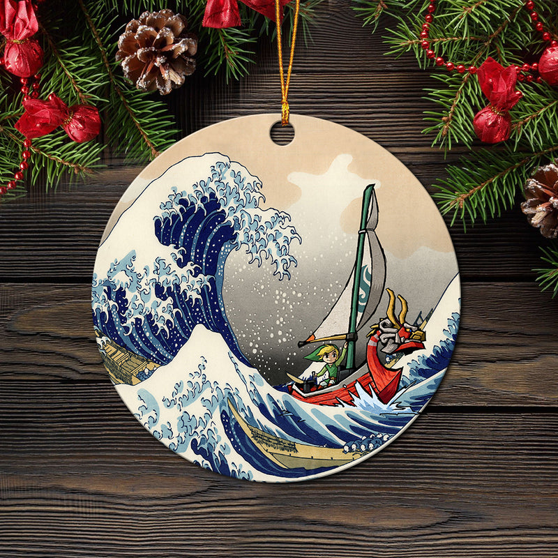 Legend Of Zelda The Great Wave Mica Ornament Perfect Gift For Holiday