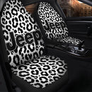 Leopard Pattern Skin B&W Custom Car Seat Covers Decor Protectors
