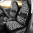 Leopard Pattern Skin B&W Custom Car Seat Covers Decor Protectors