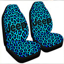 Leopard Pattern Skin Blue Custom Car Seat Covers Decor Protectors