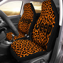 Leopard Pattern Skin Orange Custom Car Seat Covers Decor Protectors