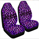 Leopard Pattern Skin Purple Custom Car Seat Covers Decor Protectors