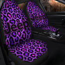 Leopard Pattern Skin Purple Custom Car Seat Covers Decor Protectors