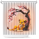 Lion King Simba Cherry Blossom Japan Shower Curtain