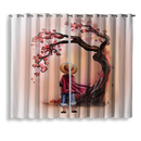 Luffy Stand One Piece Cherry Blossom Japan Window Curtain
