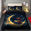 Luffy One Peace Reading On A Crescent Moon Bedding Set