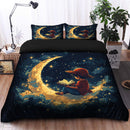 Luffy One Peace Reading On A Crescent Moon Bedding Set