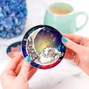 Luffy Gear 5 One Piece Love You To The Moon Galaxy Ceramic Drink Coasters