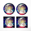 Luffy Gear 5 One Piece Love You To The Moon Galaxy Ceramic Drink Coasters