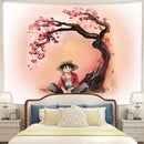 Luffy One Piece Anime Cherry Blossom Tapestry Room Decor