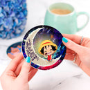 Luffy One Piece Love Love You To The Moon Galaxy Ceramic Drink Coasters