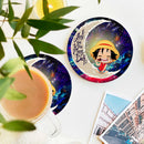 Luffy One Piece Love Love You To The Moon Galaxy Ceramic Drink Coasters