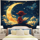Luffy One Peace Reading On A Crescent Moon 1 Tapestry Room Decor