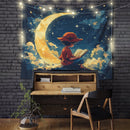 Luffy One Peace Reading On A Crescent Moon 1 Tapestry Room Decor