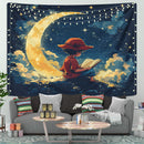 Luffy One Peace Reading On A Crescent Moon 1 Tapestry Room Decor