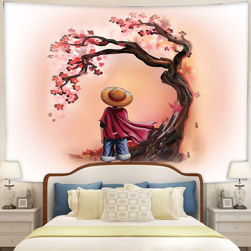 Luffy Stand One Piece Cherry Blossom Tapestry Room Decor