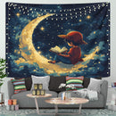Luffy One Peace Reading On A Crescent Moon Tapestry Room Decor