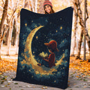 Luffy One Peace Reading On Crescent A Moon Premium Blanket