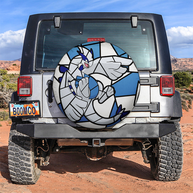 Lugia Pokemon Stained Glass Car Spare Tire Covers Gift For Campers